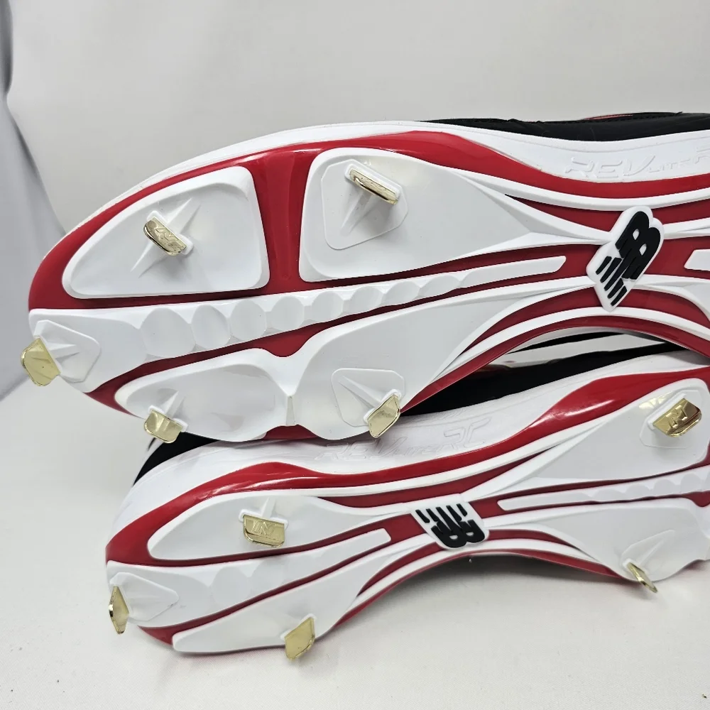 New Balance L4040BR3 Black Red White Men's Baseball Metal Cleat Size 16 No Box.‎